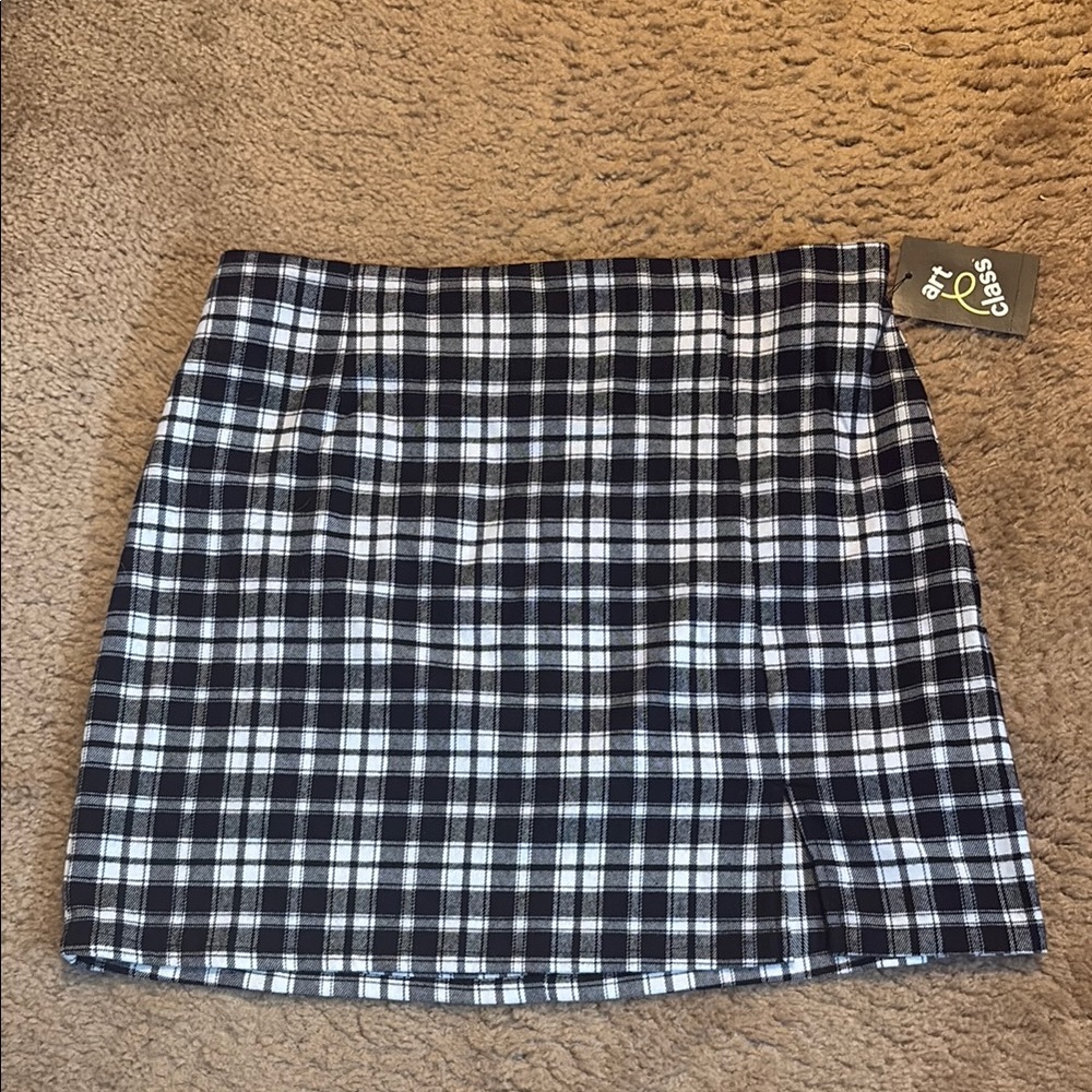 Target Art Class Plaid Mini Skirt in Black and White